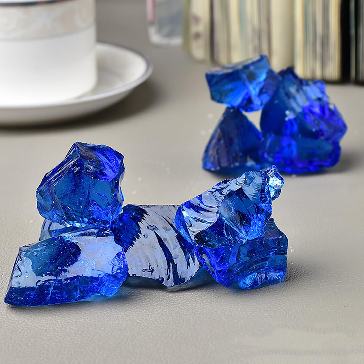 Amazon.co.jp: SUKIMIND 400gセット 濃紺琉璃石 かち割り ダークブルー